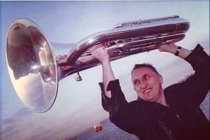 Colin with a tuba