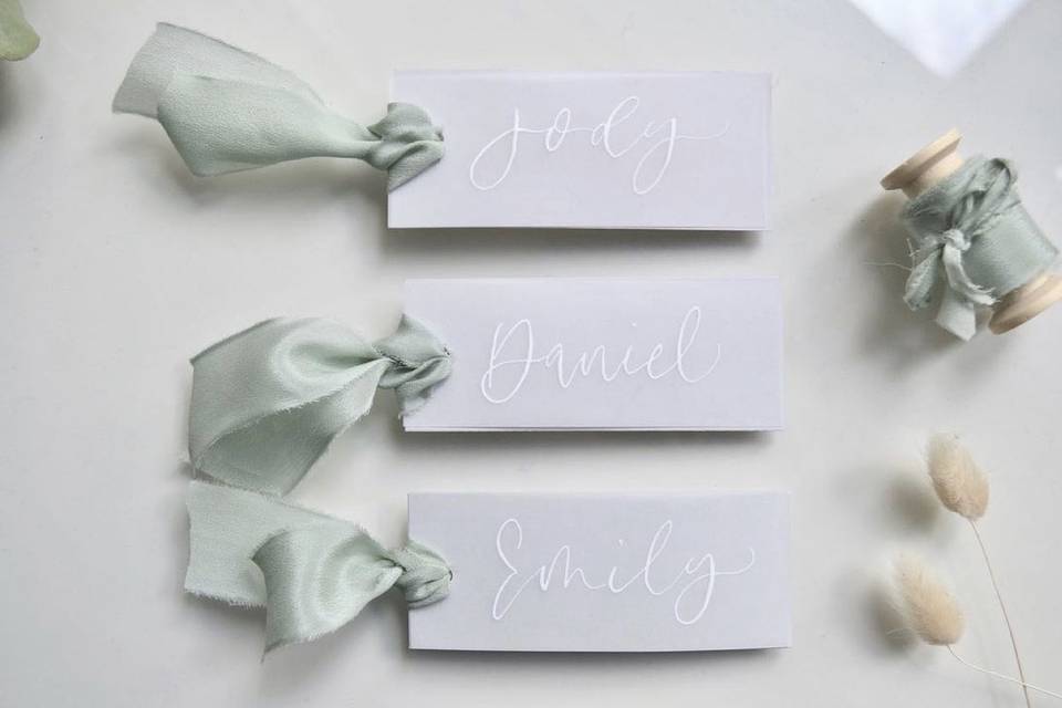 Luxury Custom Sage Place cards