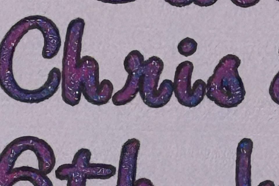 Hand Glittered Save The Date