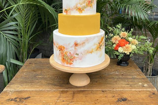 Yellow watercolour cake