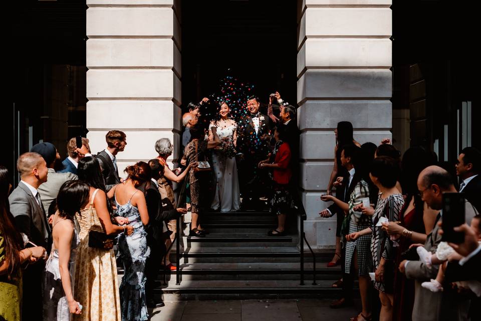 Bride and groom Camden Hall