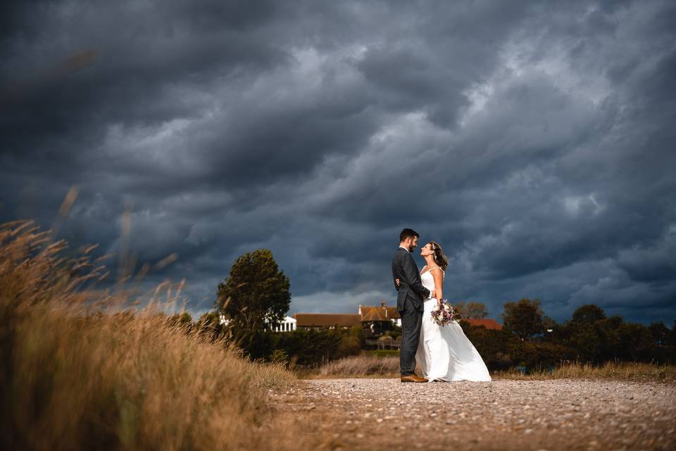 Dramatic wedding portrait