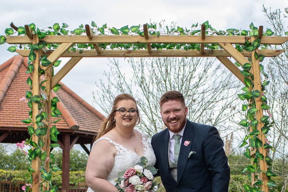 Happy Couple & a dog