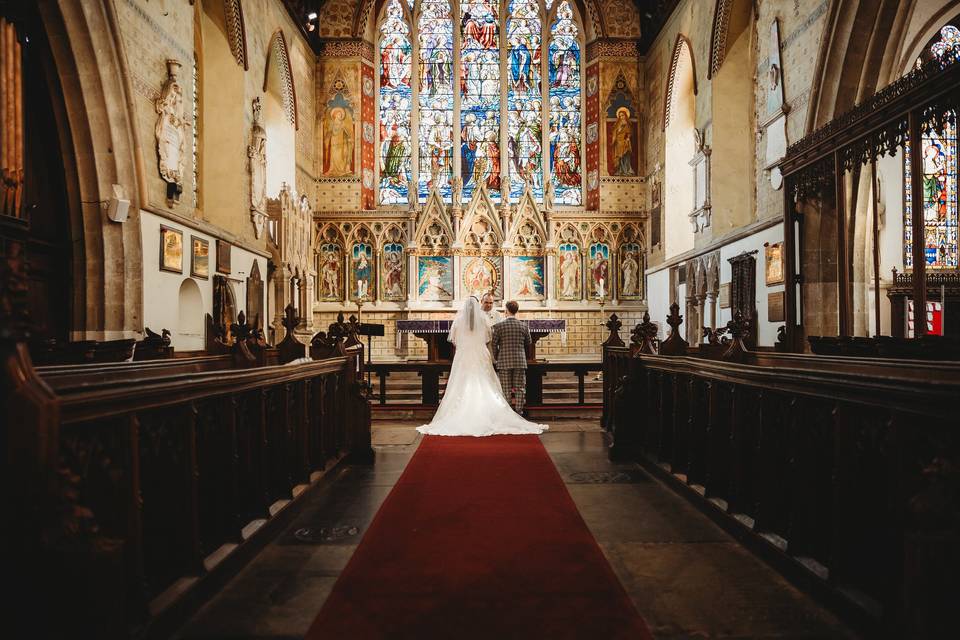 At the altar