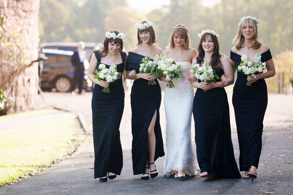 Bride and bridesmaids