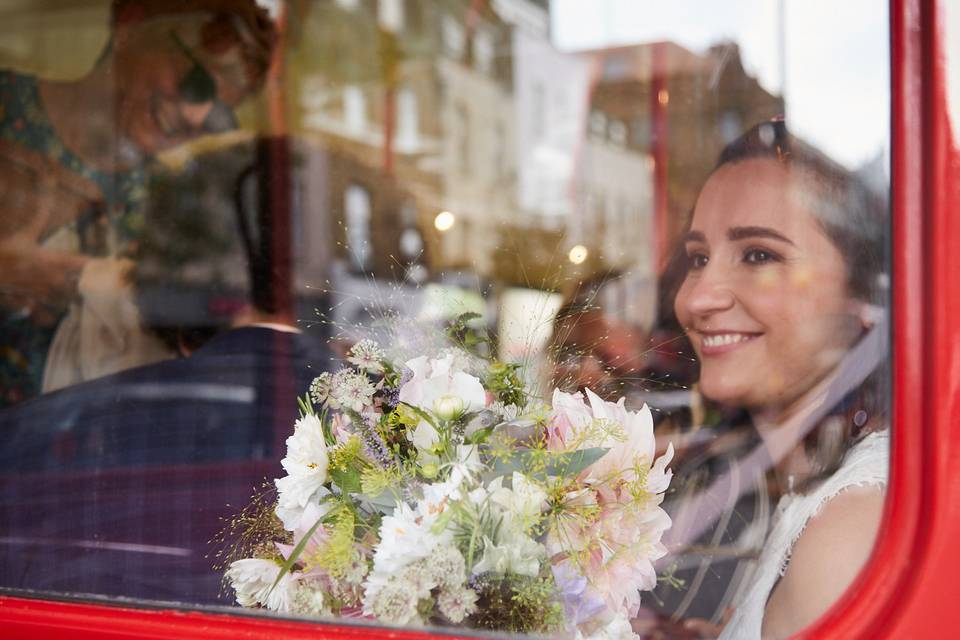 London Bus Bride