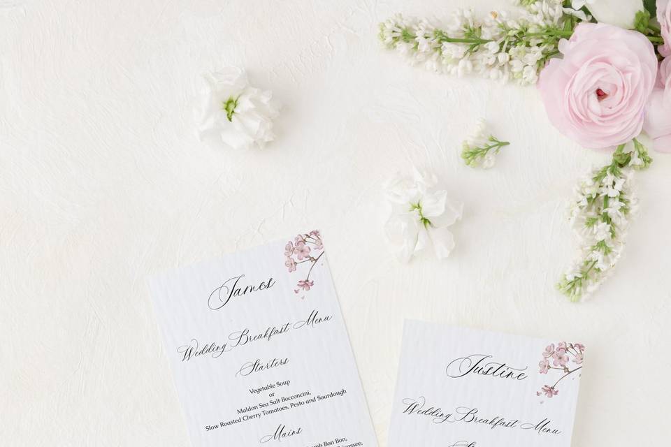 Wedding Menus