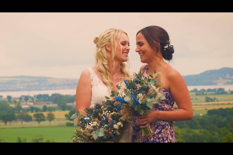 Bride and her bridesmaid