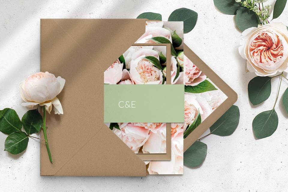 Floral invitation suite