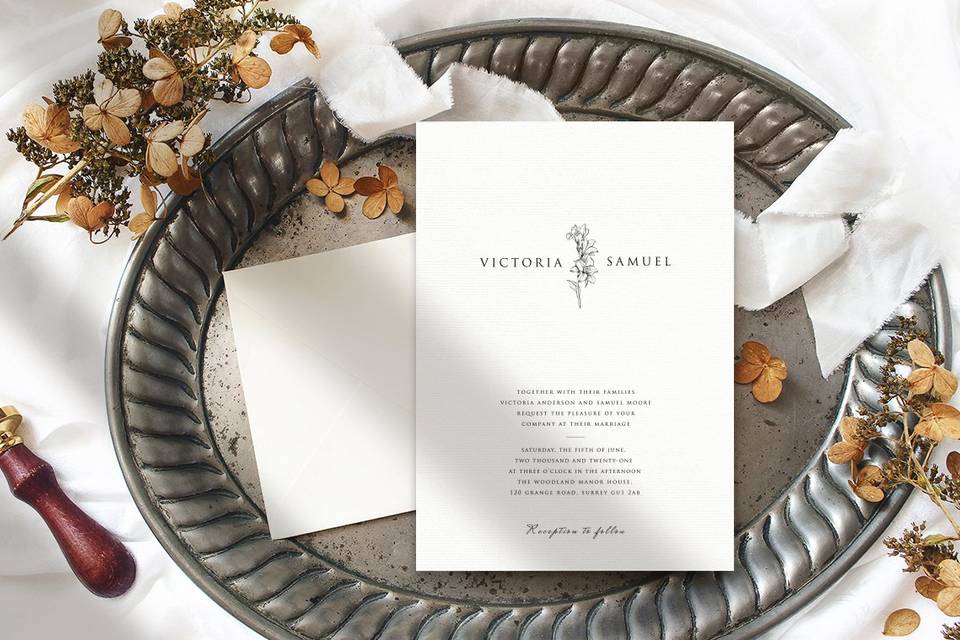 Minimal wedding invitation