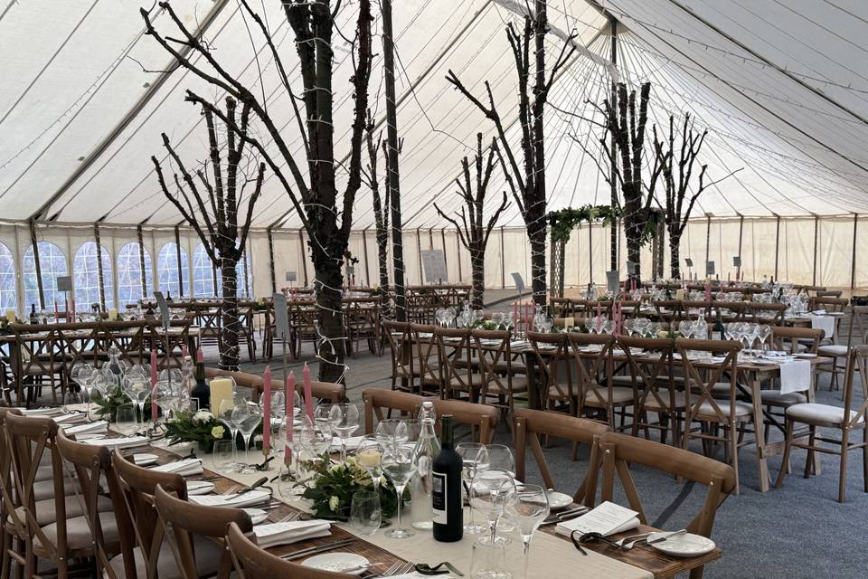 Winter marquee wedding