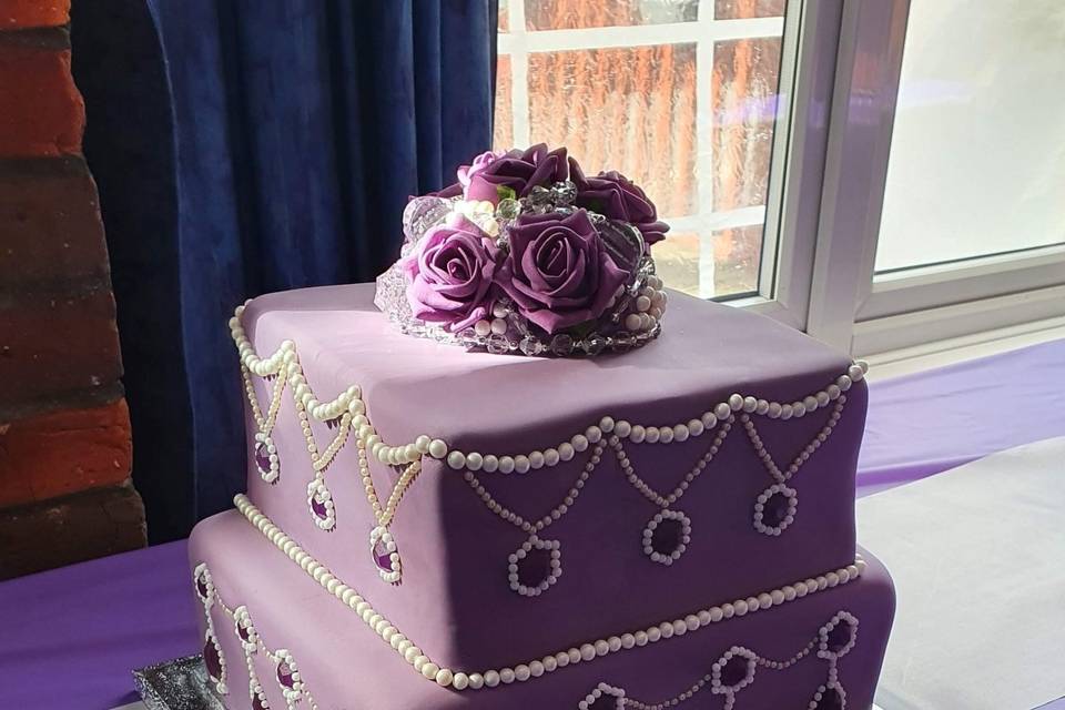 Purple gem wedding cake
