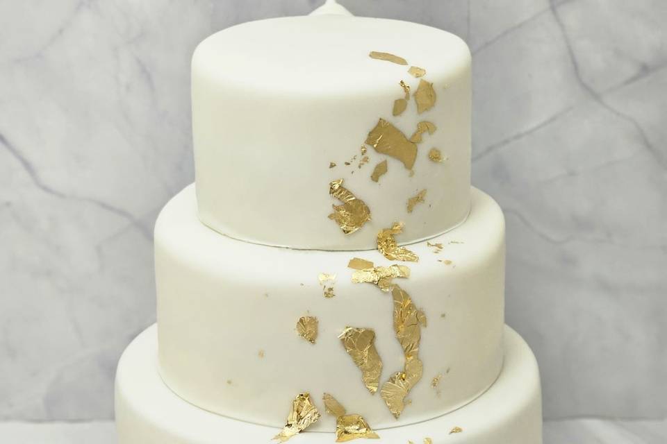 Gold Flecks Wedding Cake