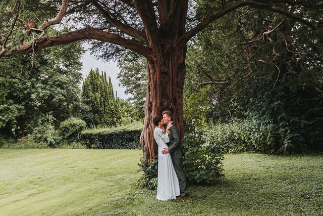 Bride and Groom kiss