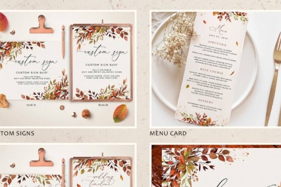 Autumnal Stationery Suite