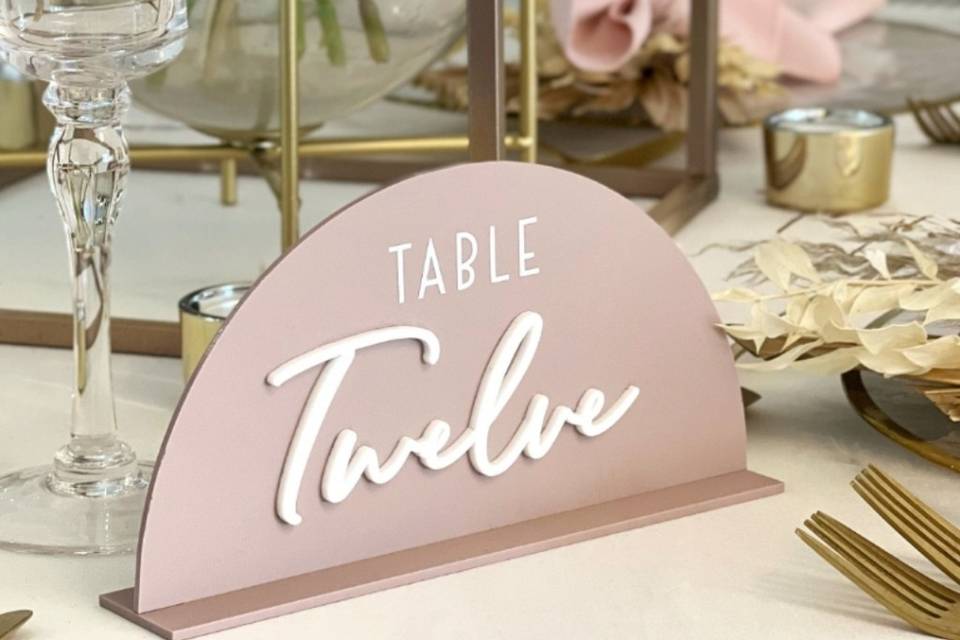 Acrylic Table Number