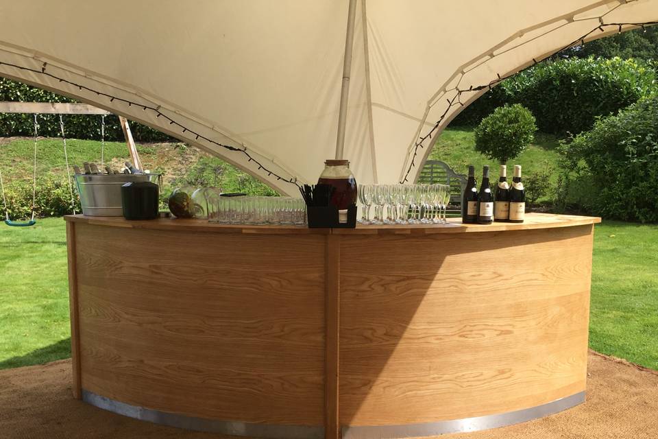 45 Degree Curved Wooden Bar