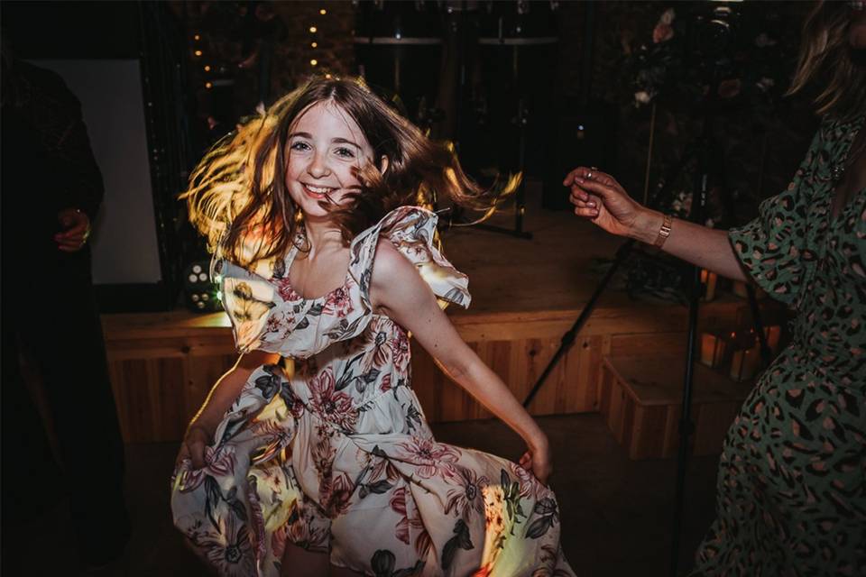 Kid dancing at wedding party