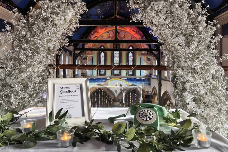 Green audio guestbook phone
