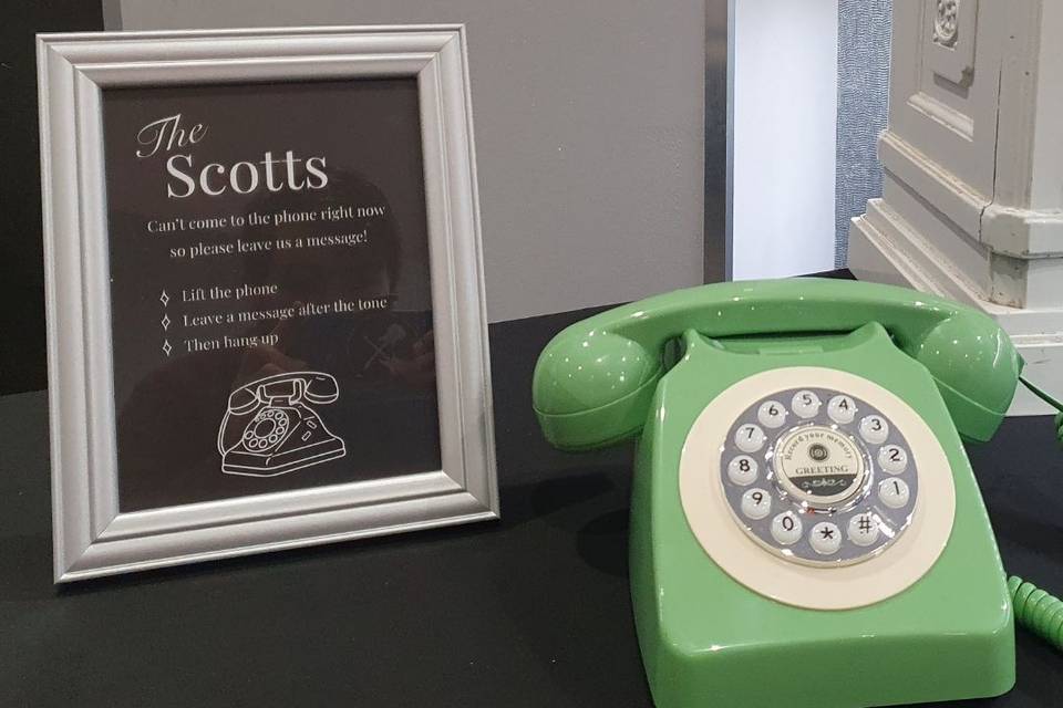 Green phone & silver frame