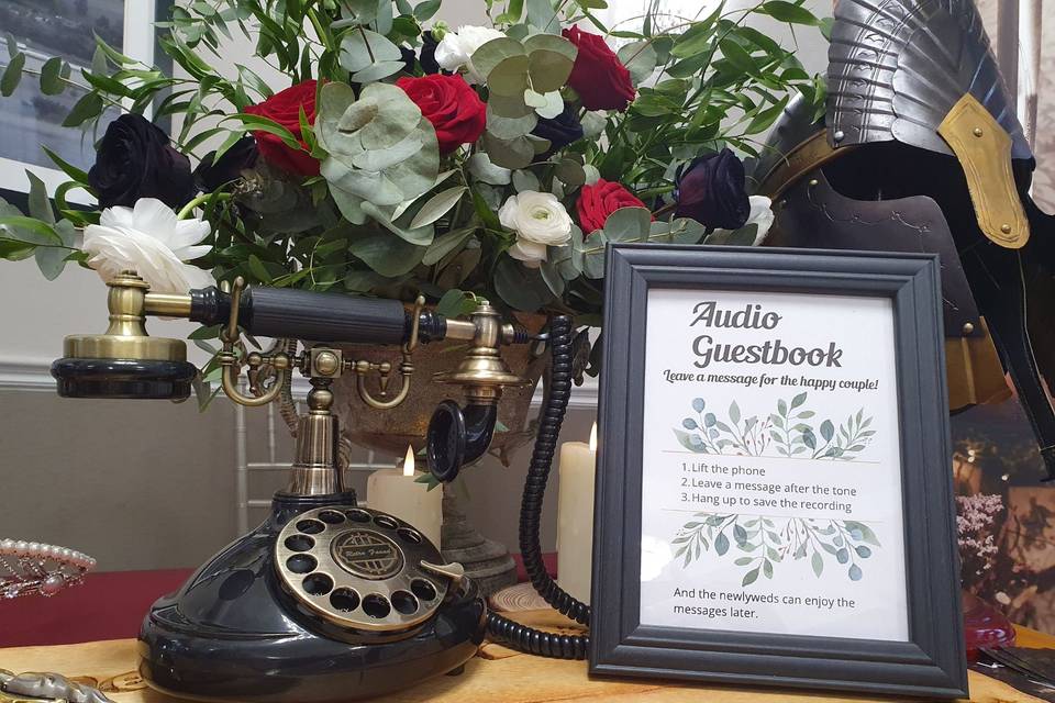 Black vintage audio guestbook