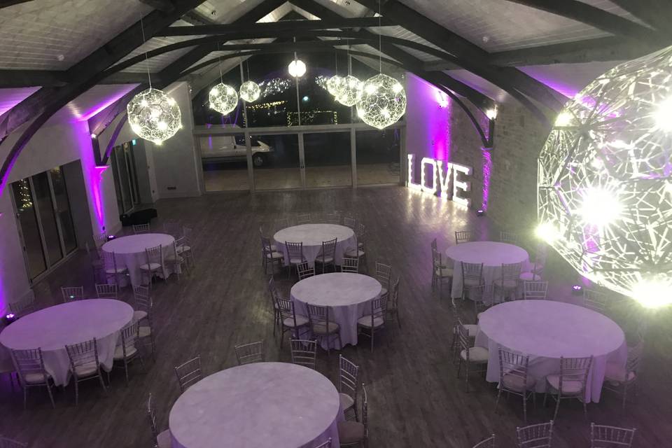 Purple venue up lighting