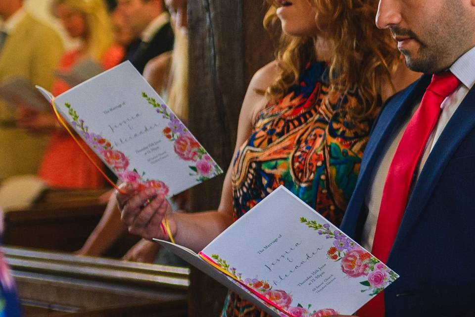 Floral Order of Service bookle