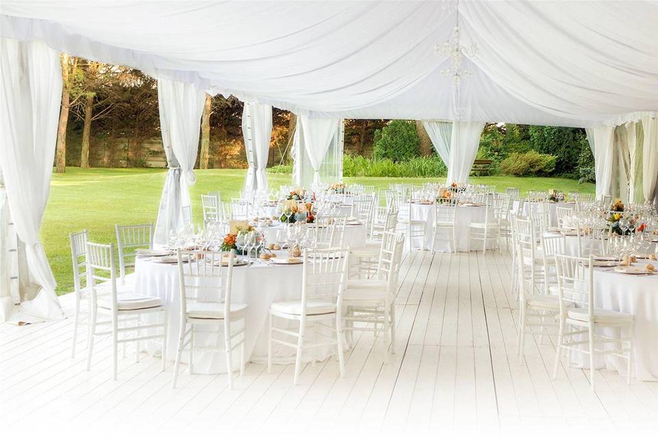 Marquee hire with tables