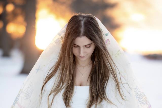 Real Bride with Cupid Veil