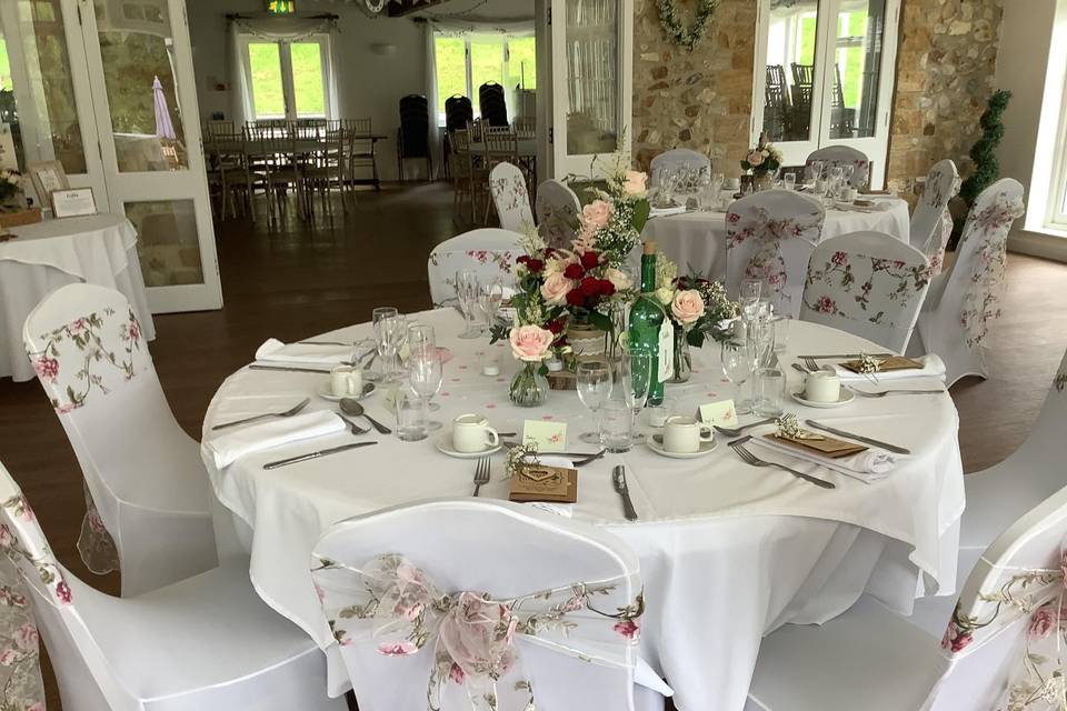 Floral sashes  and chair cover