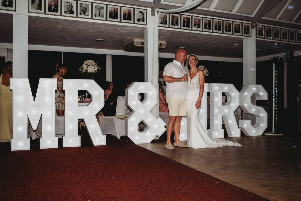 Mr & Mrs Light Up Letters