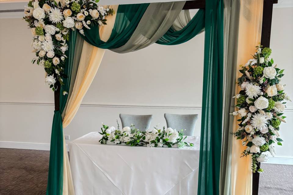 Wooden Floral Voile Backdrop