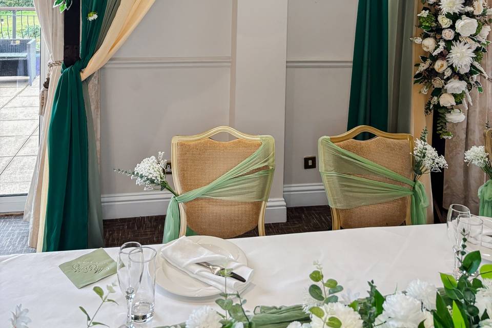 Wooden Floral Voile Backdrop