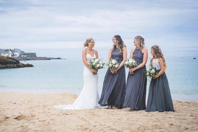 Bride and bridesmaids