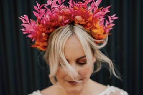 Bright dried wedding flowers