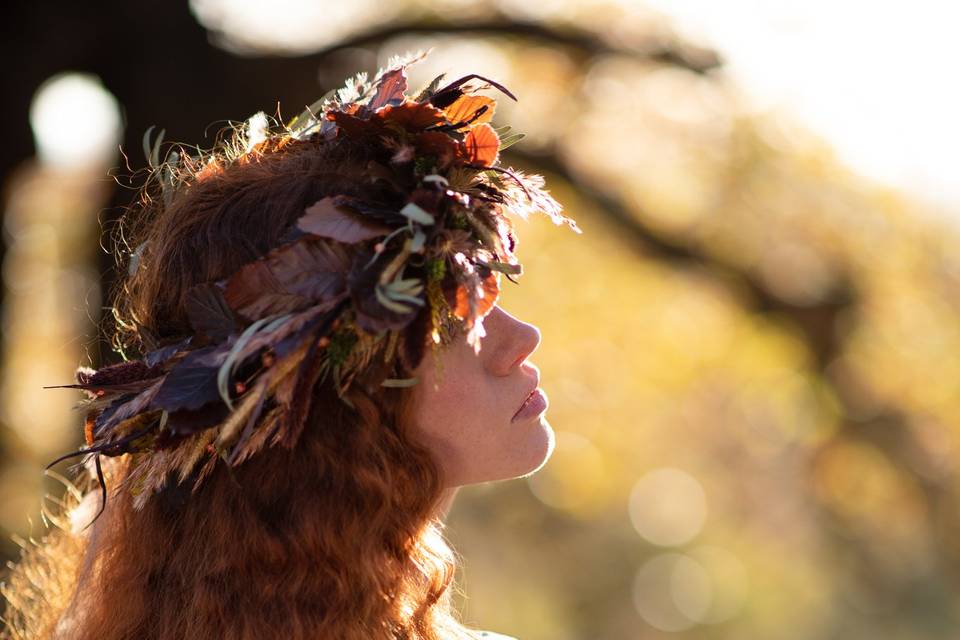 Autumnal dried flower crown