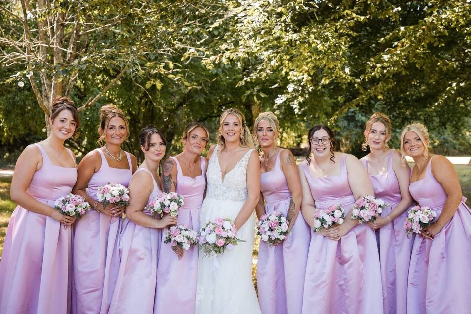Bridal party hair and makeup