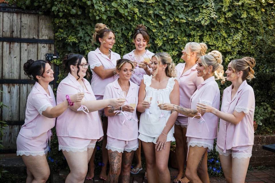 Bridal party hair and makeup