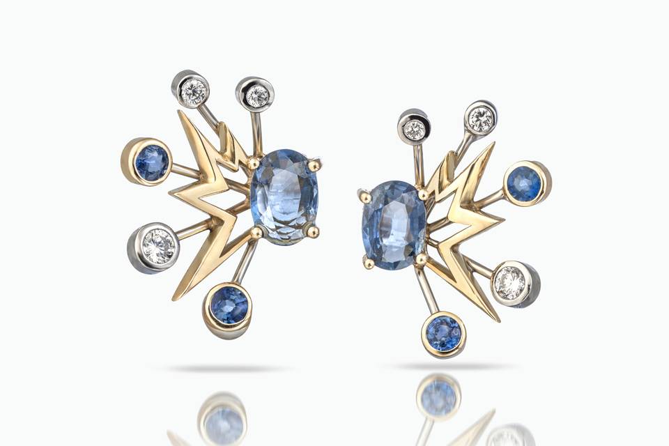 Opal and jade earrings