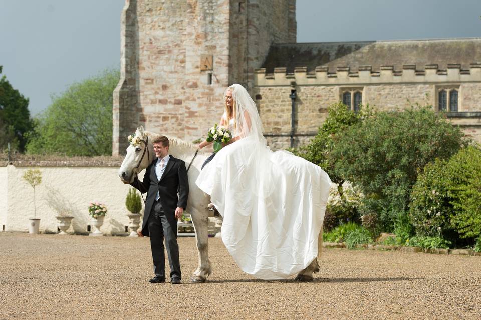 Bride on horseback