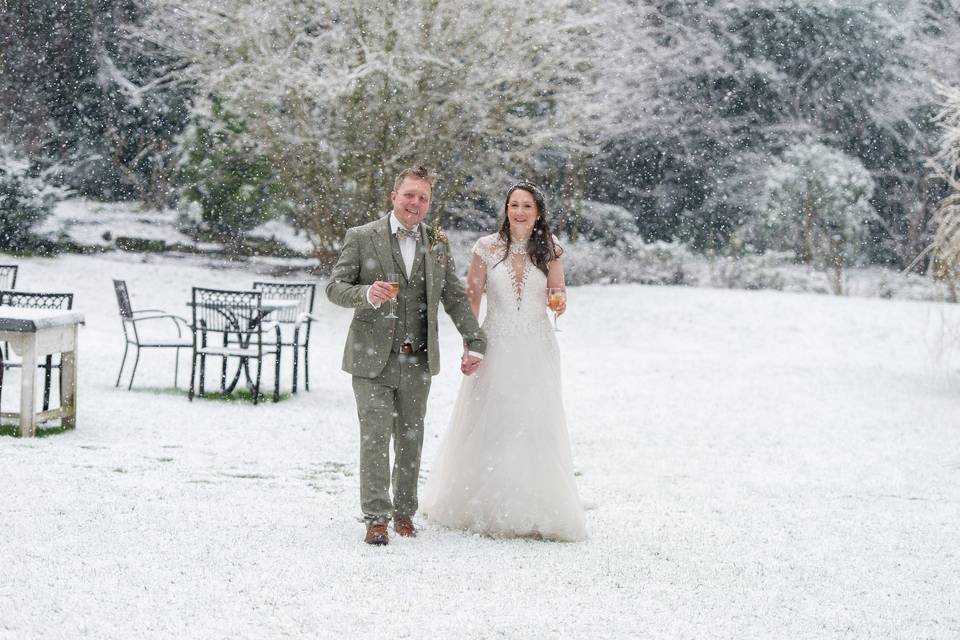 Snowy wedding at The Old Deane