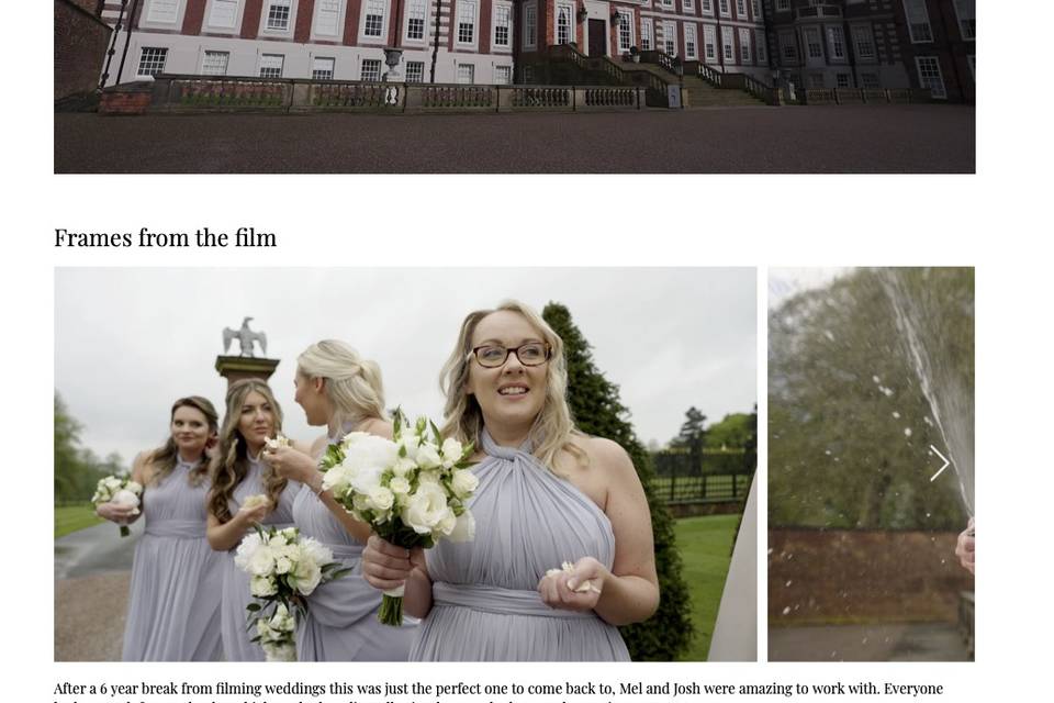 Couples page on Website