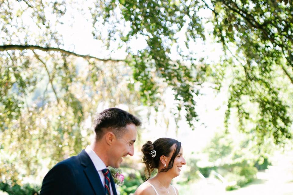 Bride and Groom smiling