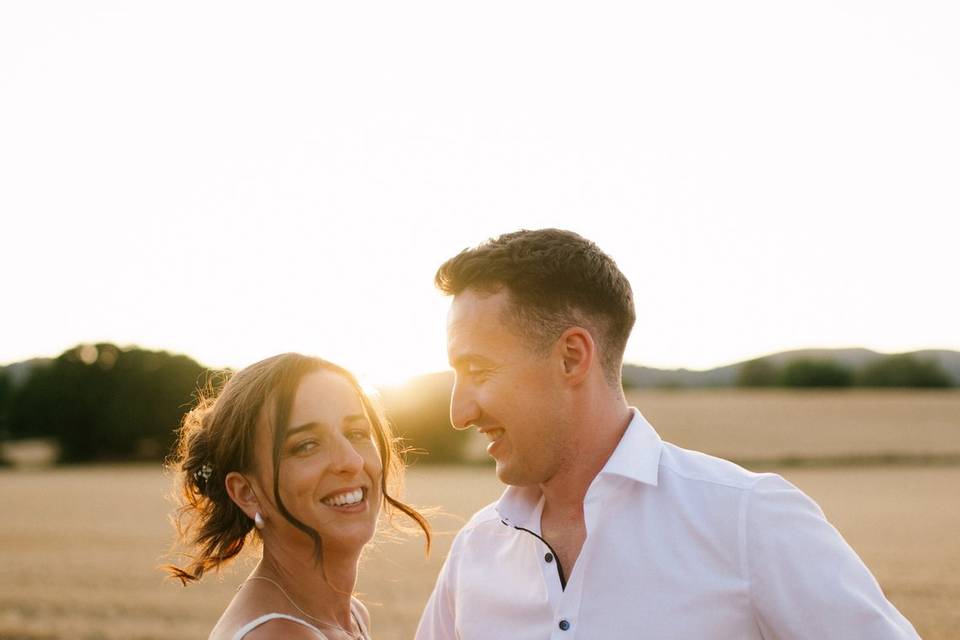 Bride and Groom sunset
