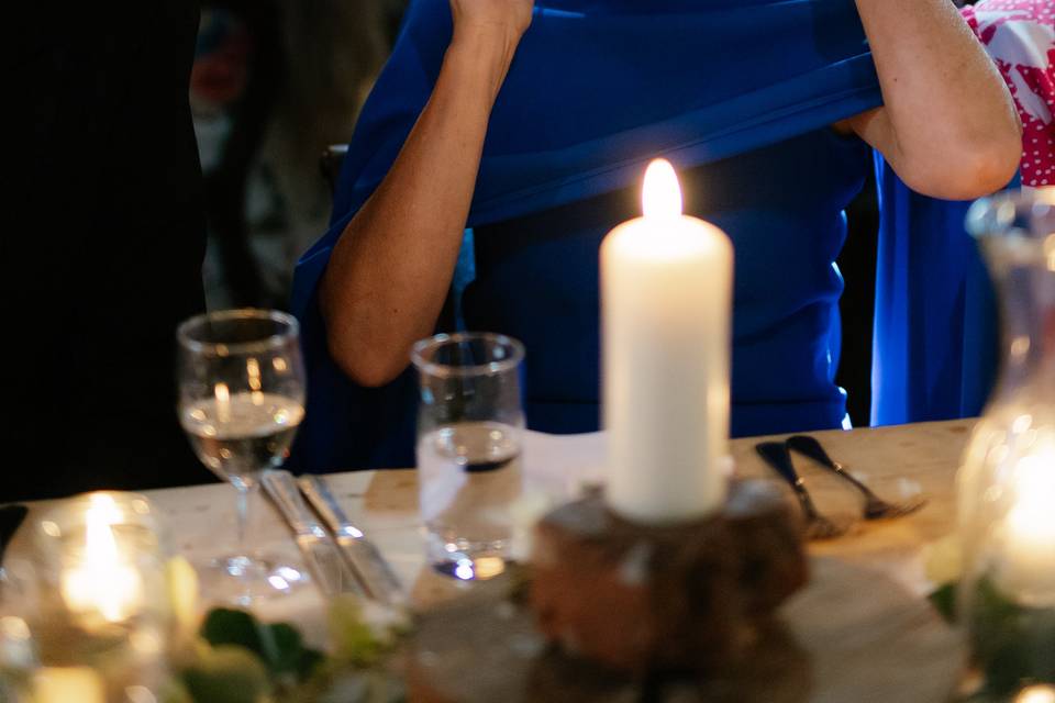 Mother of the bride giggling