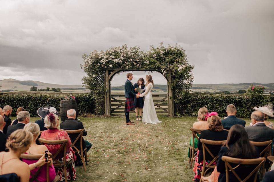 A garden wedding in the Border