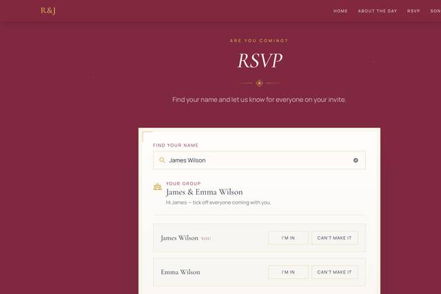 R&J RSVP