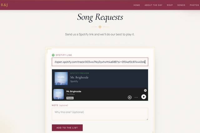 R&J Song requests