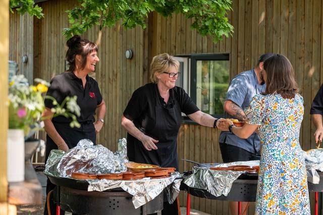 Relaxed dining in action