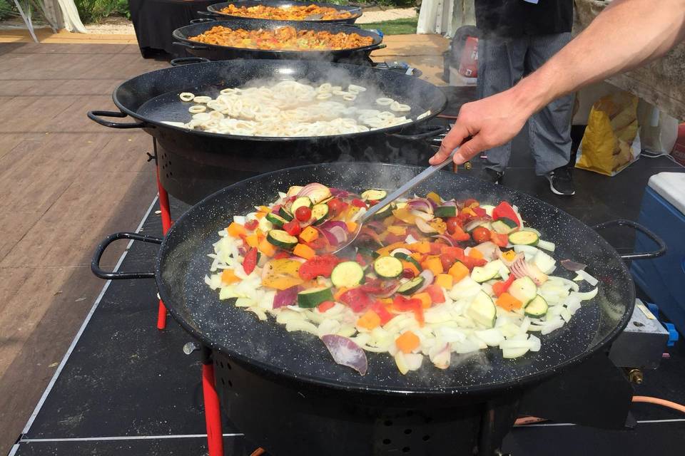 Frying the vegetables